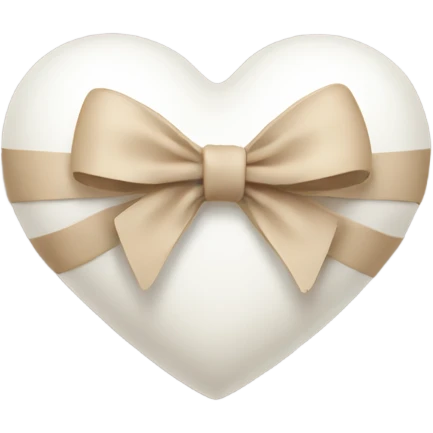 white heart with beige bow emoji
