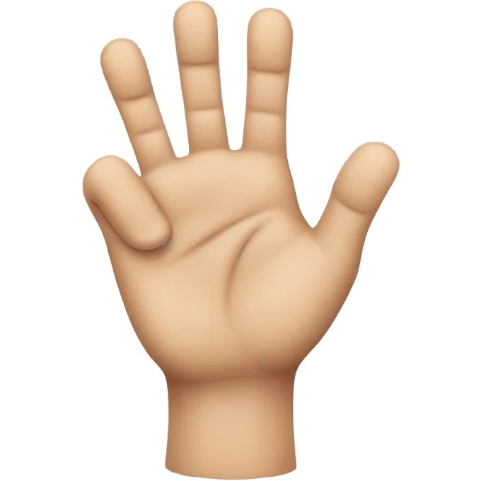 A Hand with 4 fingers and the thumb  emoji