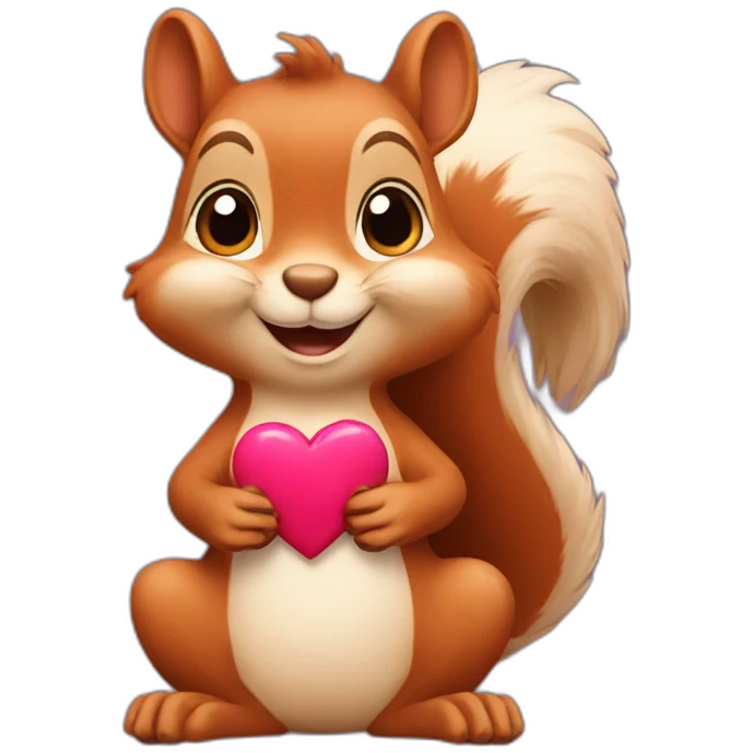 Squirrel with hearts emoji