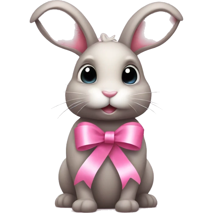 bunny with pink ribbons emoji