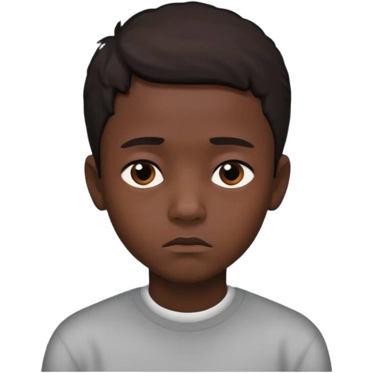 Lonely darck young black boy emoji