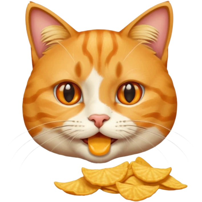 Cat eating chips emoji