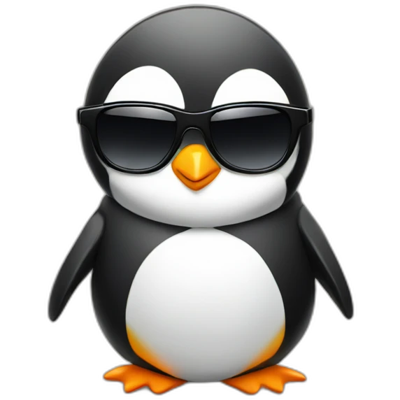 cool penguin in sunglasses, full body emoji