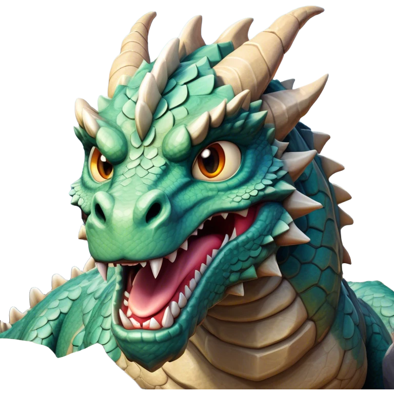 Cinematic Comical Giant Rock Dragon Portrait Emoji, Head tilted dramatically with an exaggeratedly amused expression, featuring a striking, chiseled body with bold stone textures and wide, expressive eyes brimming with playful geologic mischief; rendered with vivid, lifelike detail and dynamic, natural shadows, high shine, dramatic yet humorous, styled with an air of cheeky ancient solidity, soft glowing outline, capturing the essence of a spirited and over‐the‐top stone giant that looks ready to rumble with timeless mirth! emoji