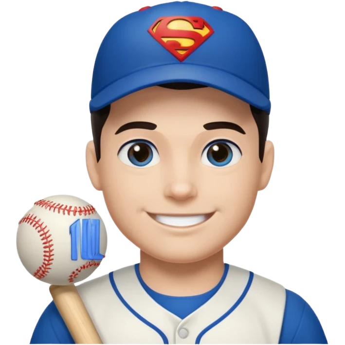 Baseball super man emoji