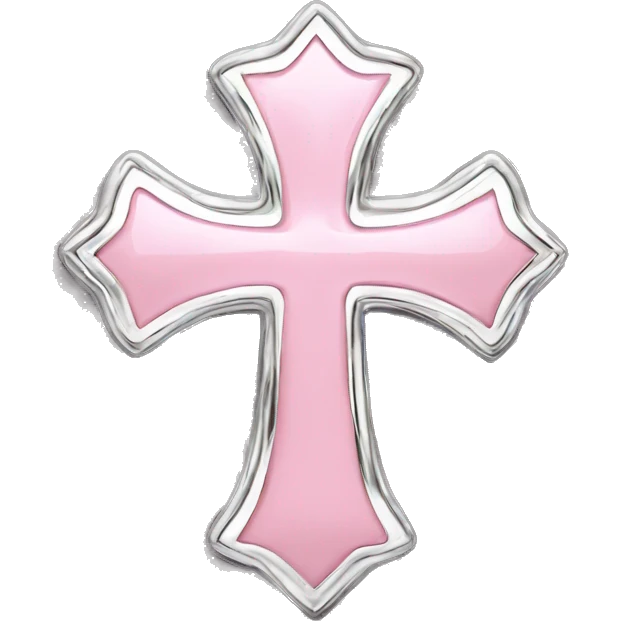 Light pink Chrome heart cross  emoji