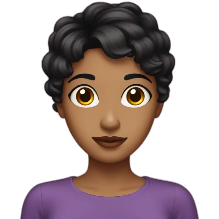 Grander girl short black hair emoji