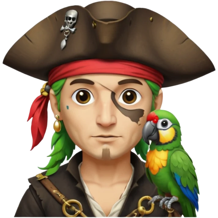 pirate and parrot emoji