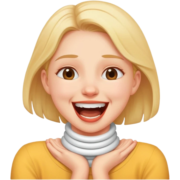 Girl choking her neck and laughing  emoji