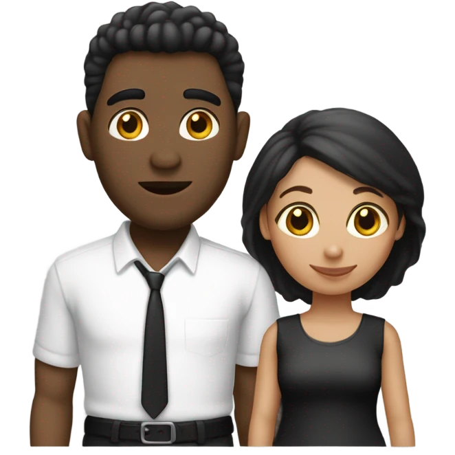 Una mujer more a y un hombre pork Blanca pelo negro enamorados emoji