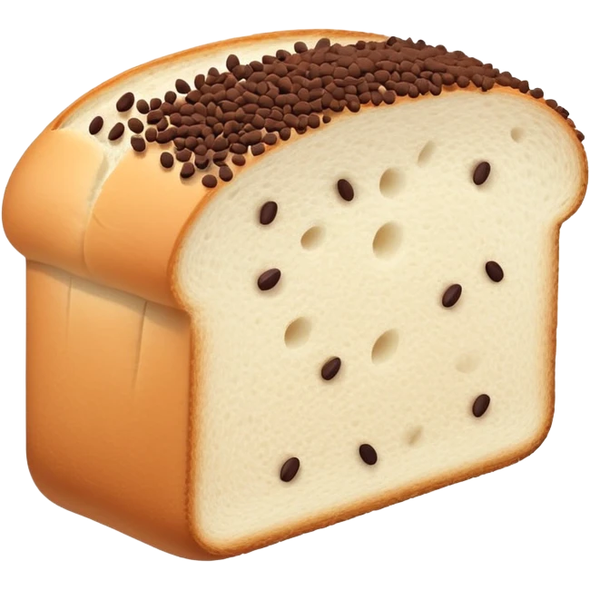 Slice of white bread with chocolate sprinkles emoji