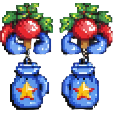 Mario themed boxing gloves with stars and mushroom designs emoji