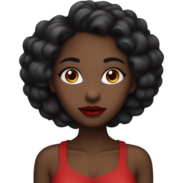 Black girl with big red lips emoji