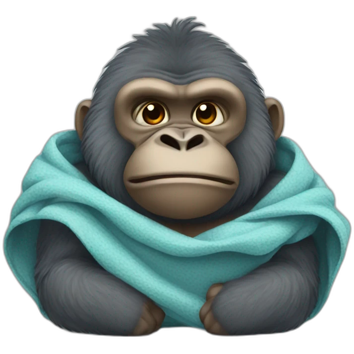 Gorilla holding a blanket emoji