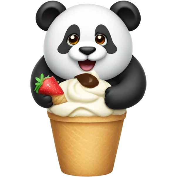 Panda eating ice cream emoji