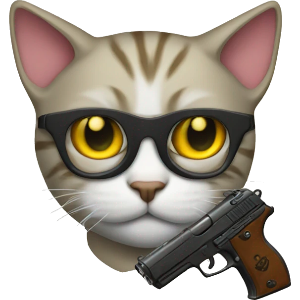 Cat with gun emoji