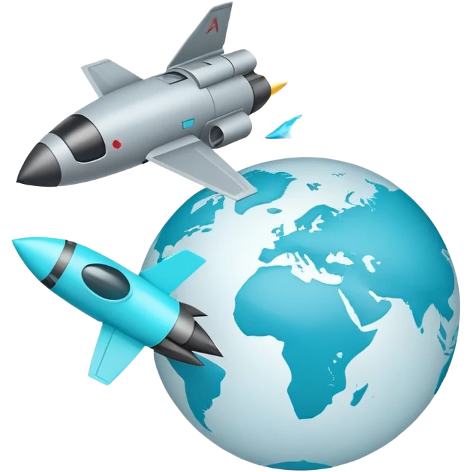 generate some emoji of apc and missles, and also just globe, like in retro color correction, just like grey and cyan colors emoji