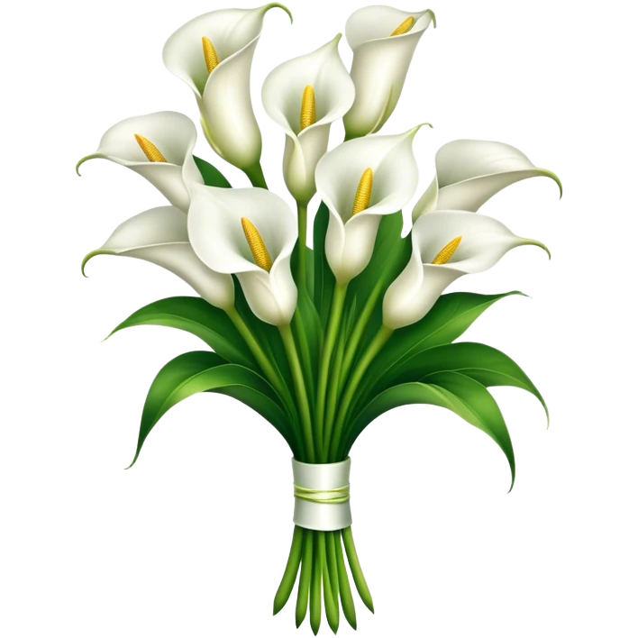 Cala lily flower bouquet, luxuriant emoji