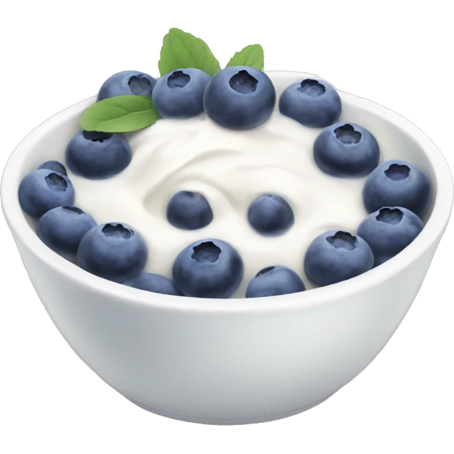 bowl with yogurt and blueberries emoji