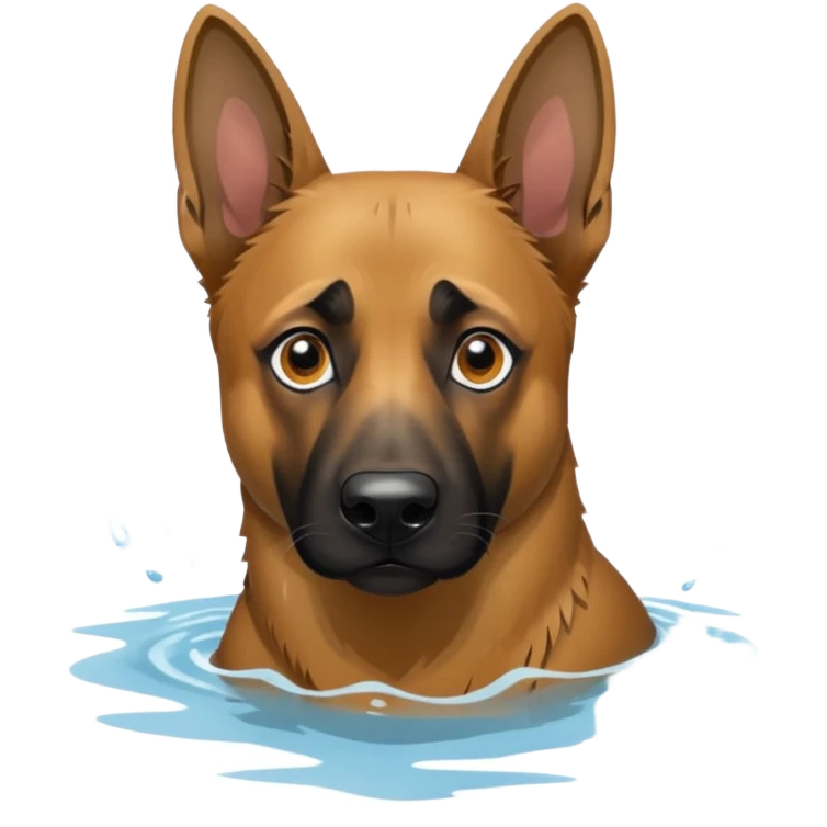 Belgium Malinois in the Water  emoji