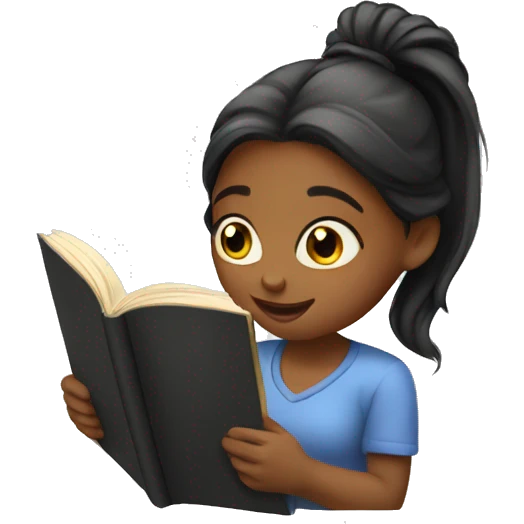 girl reading a book emoji
