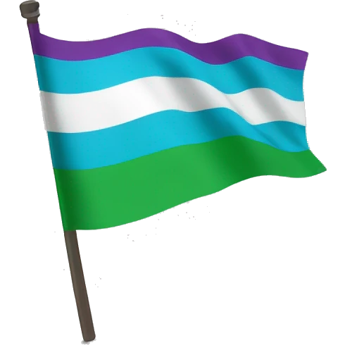 Bandera de malaga, verd y lila emoji