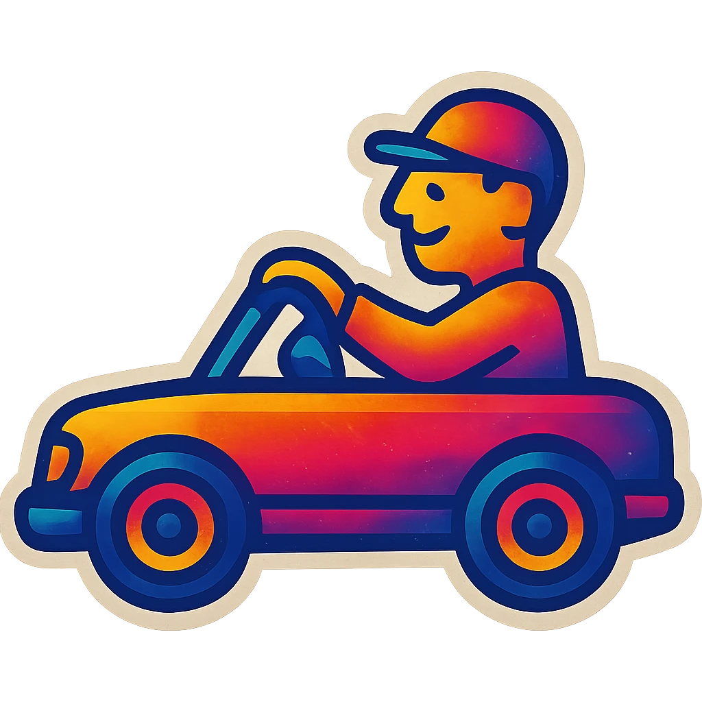 person driving a car emoji