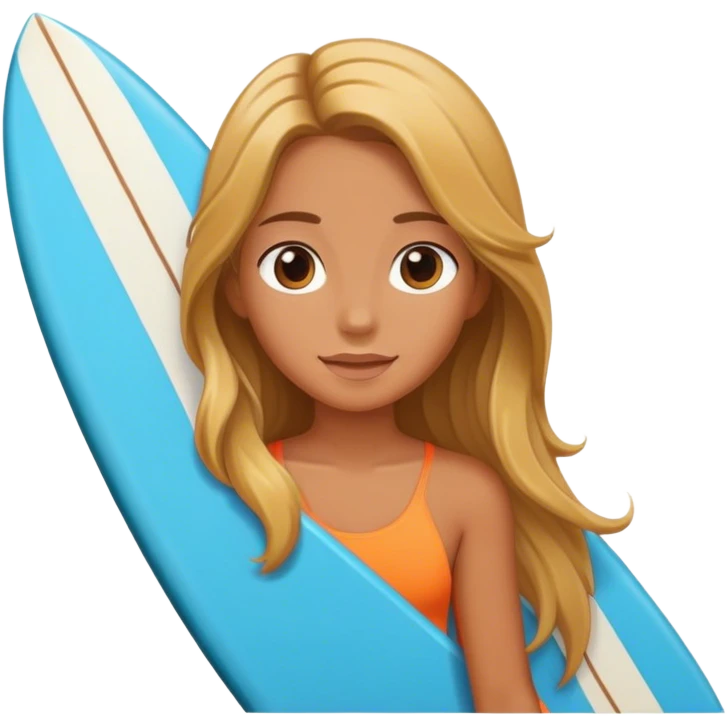 a surfer girl with surfborad emoji