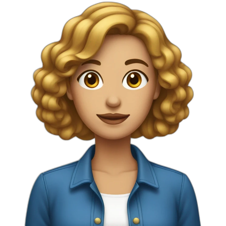 Mujer de pelo corto con el cabello azul emoji