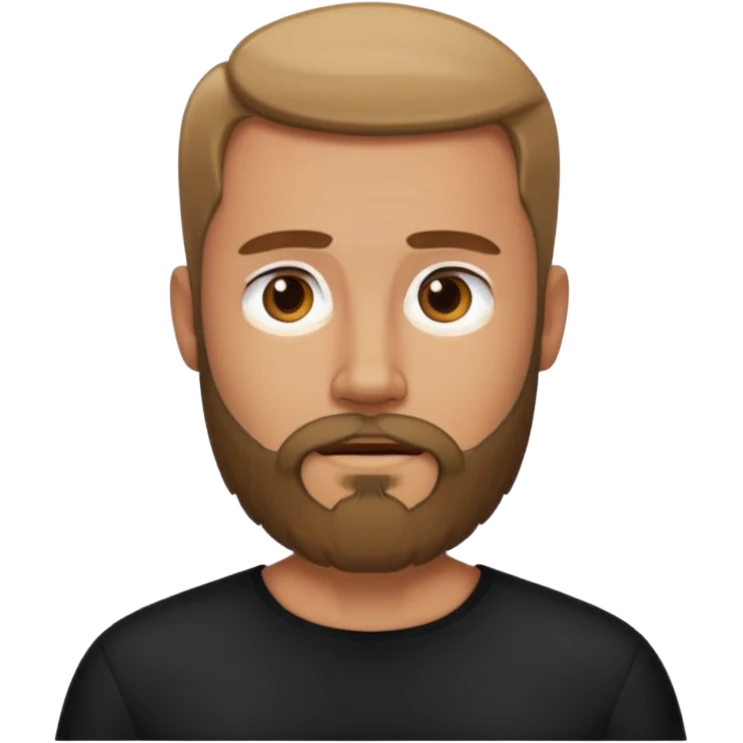 bearded man in black collarless shirt  emoji