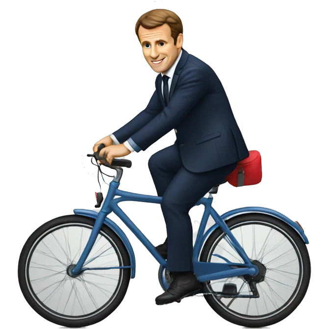 Macron sur un vélo  emoji