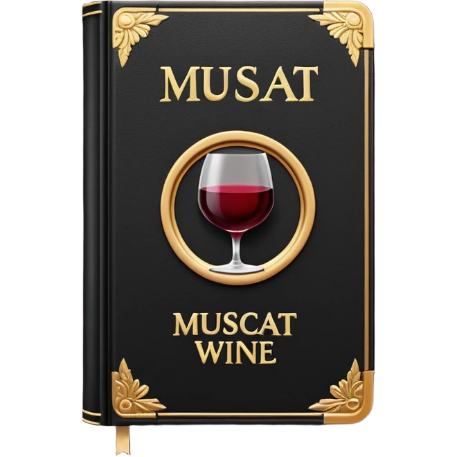 black book with the inscription muscat wine emoji