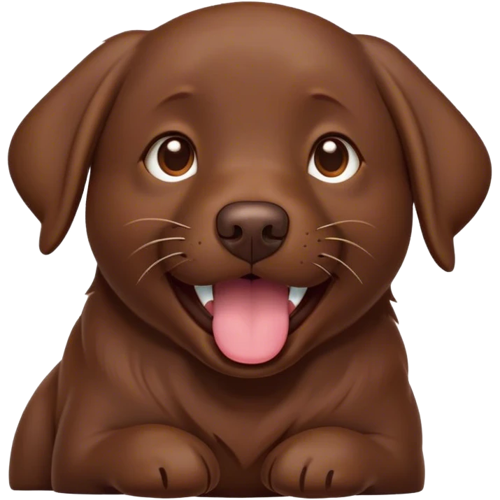 Cinematic Cute Yawning Chocolate Labrador Portrait Emoji, Head tilted slightly with a dramatic, wide-open yawn, showcasing a smooth chocolate Fur with a velvety texture, floppy ears slightly drooping, round brown eyes barely open in drowsy contentment, Simplified yet irresistibly adorable features, highly detailed, glowing with a soft, cozy glow, high shine, relaxed yet expressive, stylized with a touch of whimsy, bright and endearing, soft glowing outline, capturing the essence of a sleepy yet affectionate companion, so drowsy it feels like it could stretch out of the screen and curl up for a nap! emoji