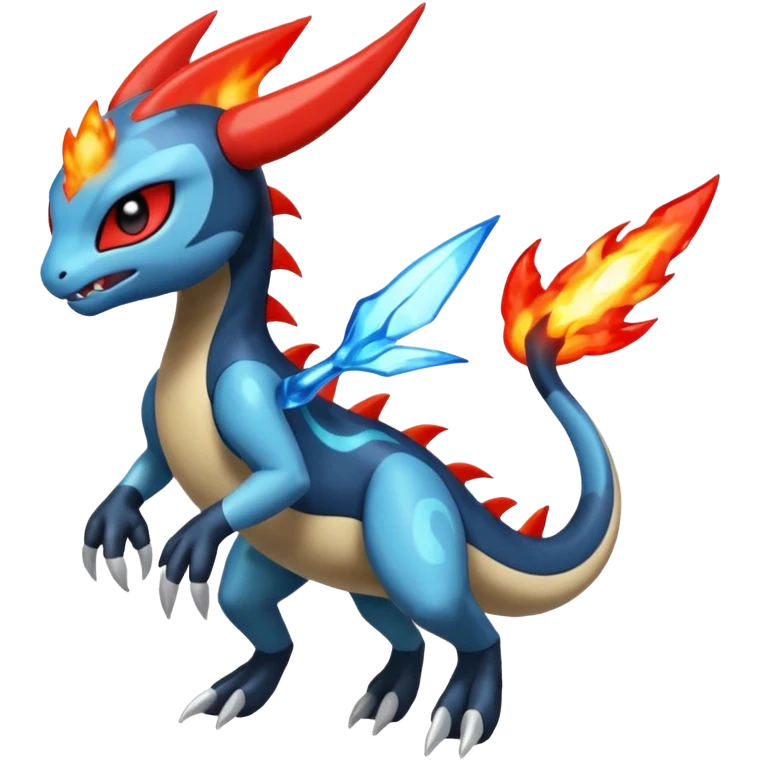 Splash-patterned emotional sparky sparky boom boom painful Meloetta-Guilmom-Salandit-Trico-Pokémon-Fakémon-fusion-hybrid-creature emoji