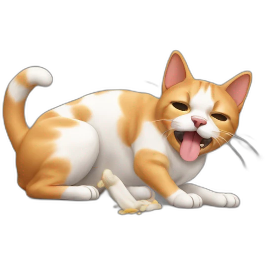 cat farting on dog's head emoji