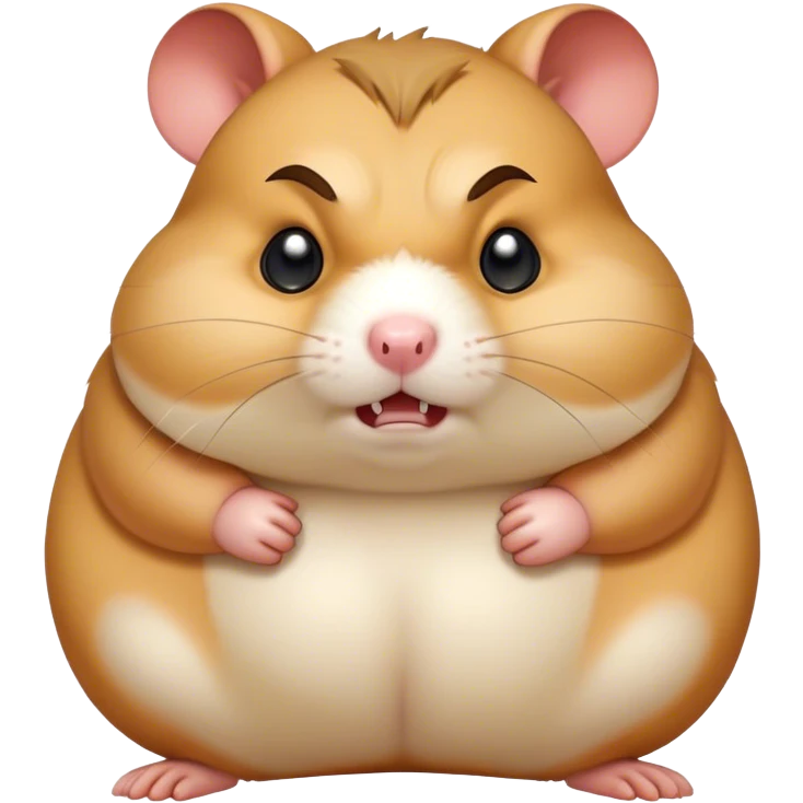 Chubby angry hamster emoji