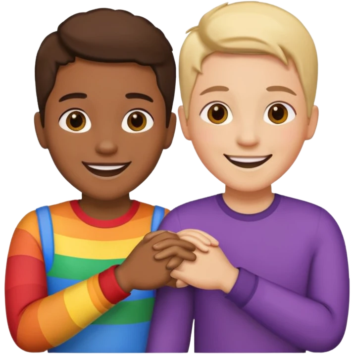 two LGBTQ friends holding hands emoji