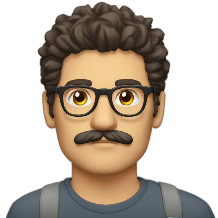 john-mayer-with-glasses-and-mustache-thinking emoji