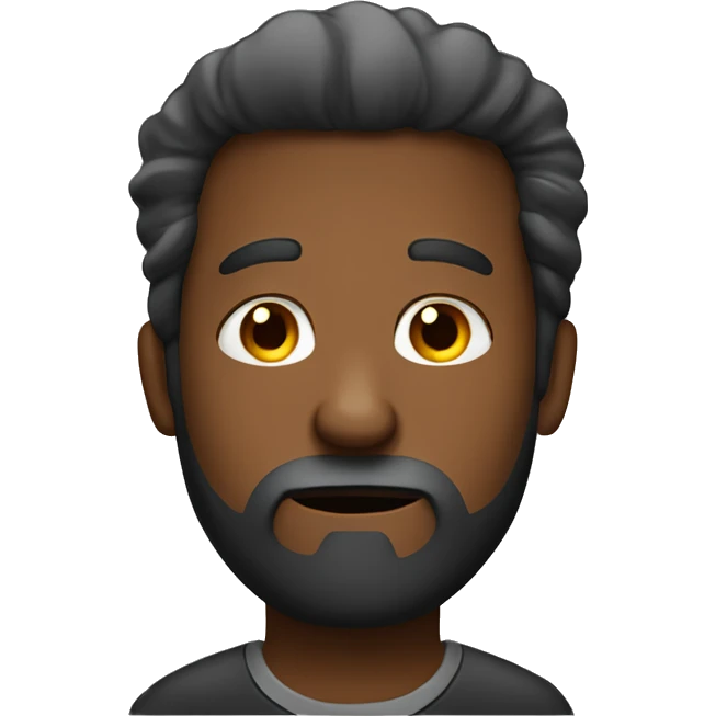 Worried face emoji with a beard black man emoji