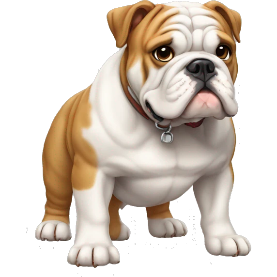 Dog english Bulldog full body emoji