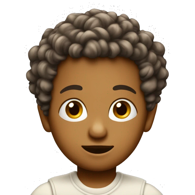 bambino di carnagione con capelli ricci  emoji