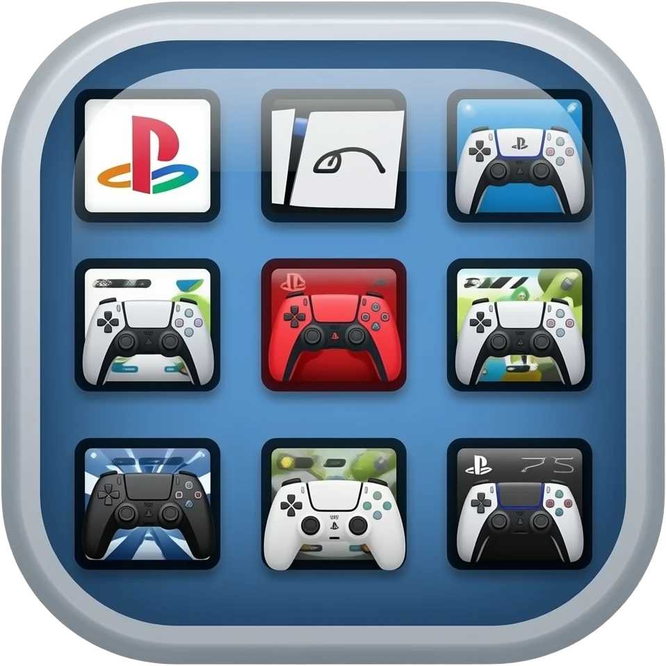 icone avec a l interieur des petite photo qui montre des screen de jeux video ps5 emoji