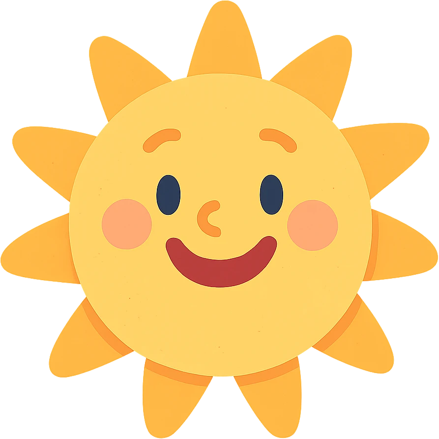 a smiling sun emoji