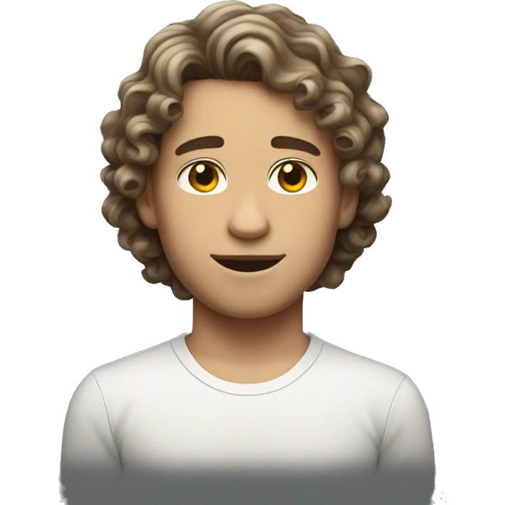 Curly shoulder length hair white boy with short wavy hair Latina  emoji
