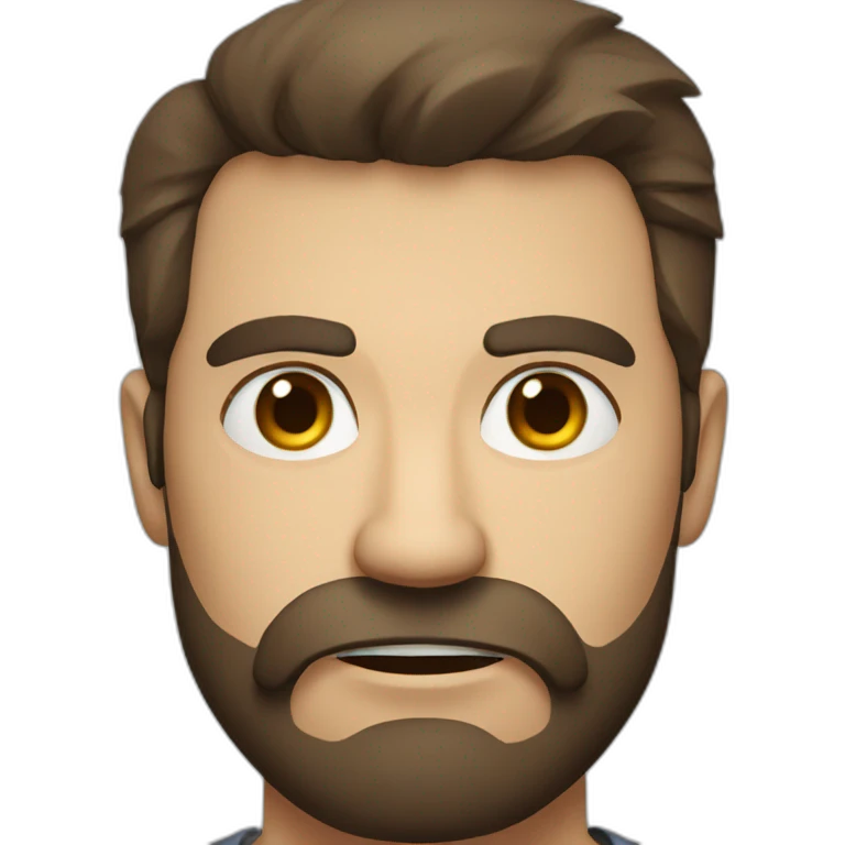 brown haired bearded man angry portrait emoji