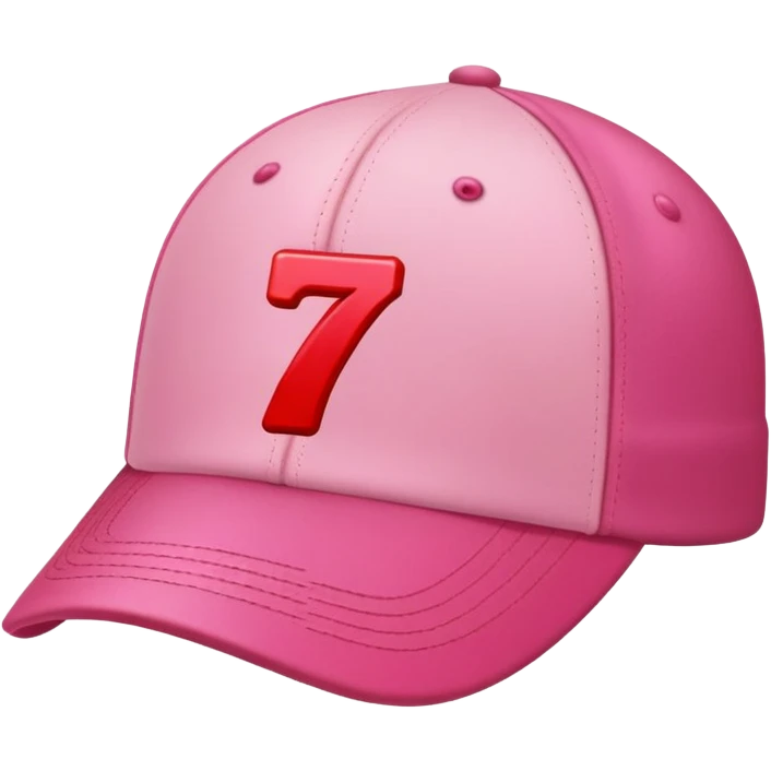pink cap with number “7” on it emoji