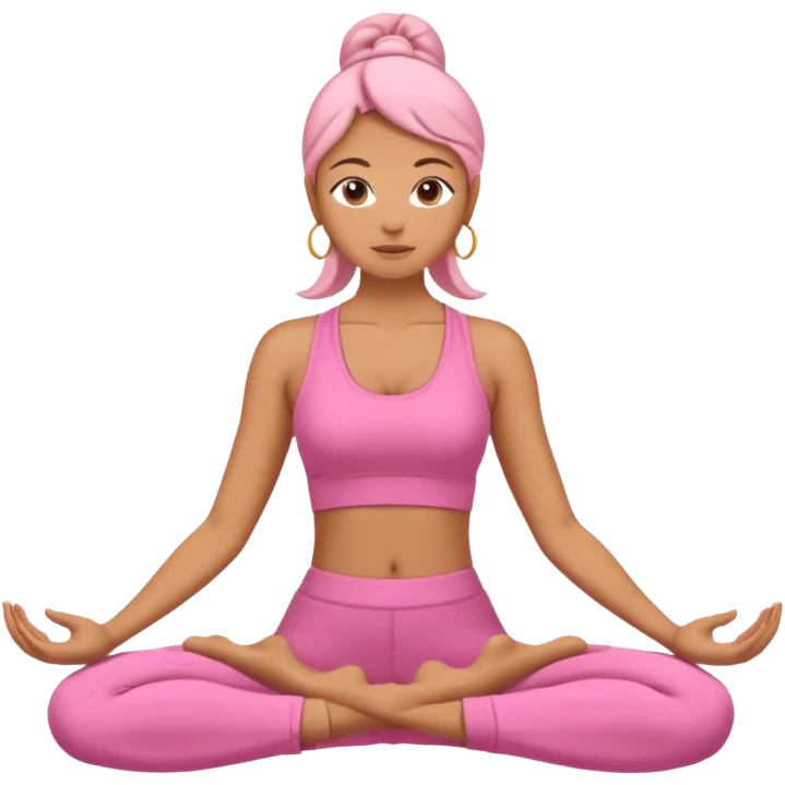 Mujer yoga rosa emoji