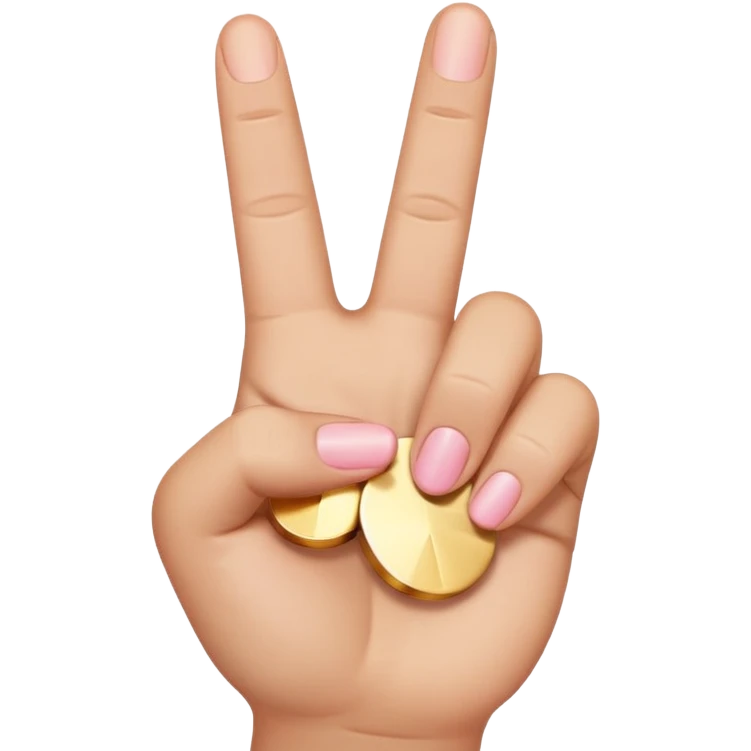 peace sign emoji but with the middle and ring fingers up instead of the index and middle finger. Keep the pinky, index, and thumb down. So the order should be pinky (down) ring finger (up) middle finger (up) index finger (down) thumb (down and on top of the index finger holding it down) emoji