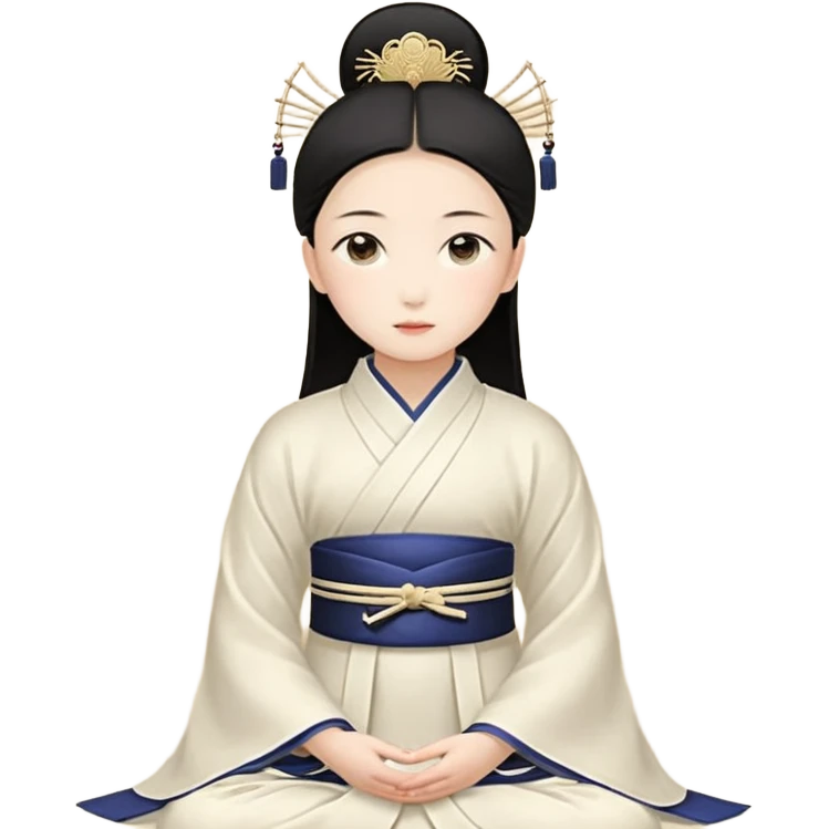 黑頭髮層咖啡色頭髮 微自然捲長髮 劉海妹妹頭 大眼睛戴咖啡色隱眼 身穿白色制服 白色口罩 emoji