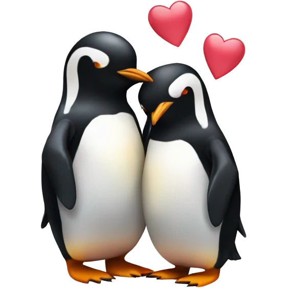 Penguins in love emoji